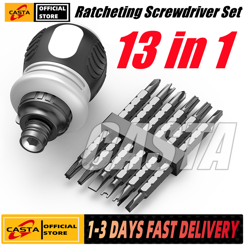 13 in 1 Ratchet Screwdriver Set Dual Purpose Head Crv Short Handle ...