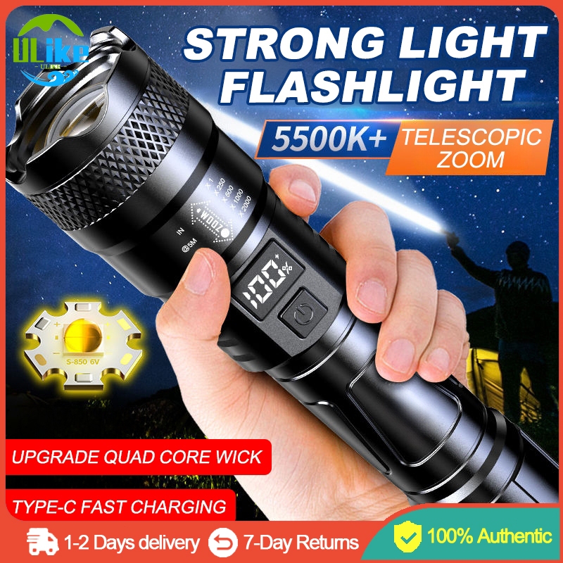 Mini Portable Zoom Flashlight Outdoor LED Waterproof Super Bright ...
