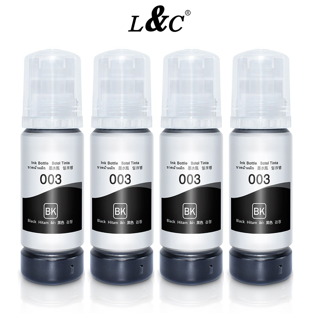 L&C Refill 003 Ink Black Dye Ink For Printer ET-2700 ET-2750 ET-3700 ...