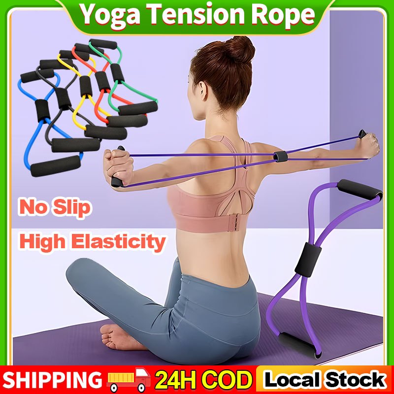 8Yoga Training Tension Rope Elastic Gym Fitness Sport Rubber Loop Pull ...
