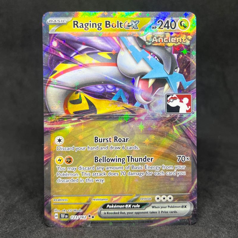 Pokemon TCG Raging Bolt ex Stamped Holo 123/162 2025 Play Prize Pack ...