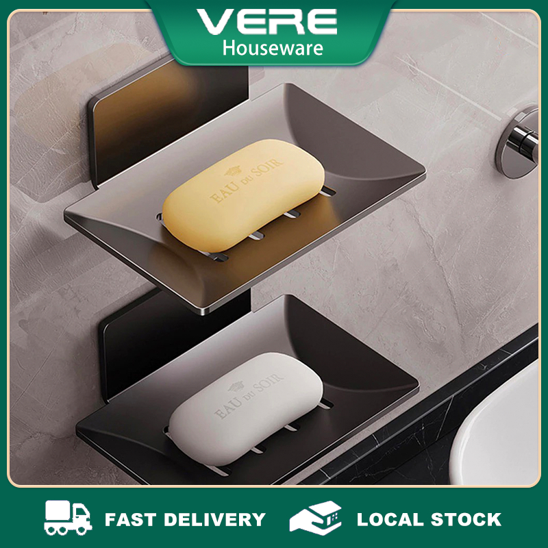 Space Aluminum Soap Holder Bathroom Shower Soap Drain Rack Soap Shelves ...