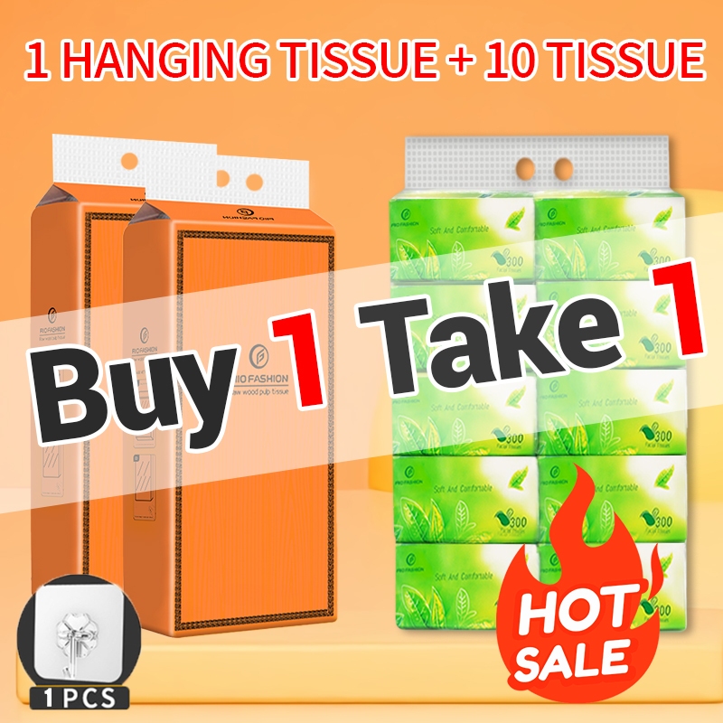 (BUY 1 TAKE 10)10 Pack tissue and 1800 Sheets Wall-Mounted, Large Size ...