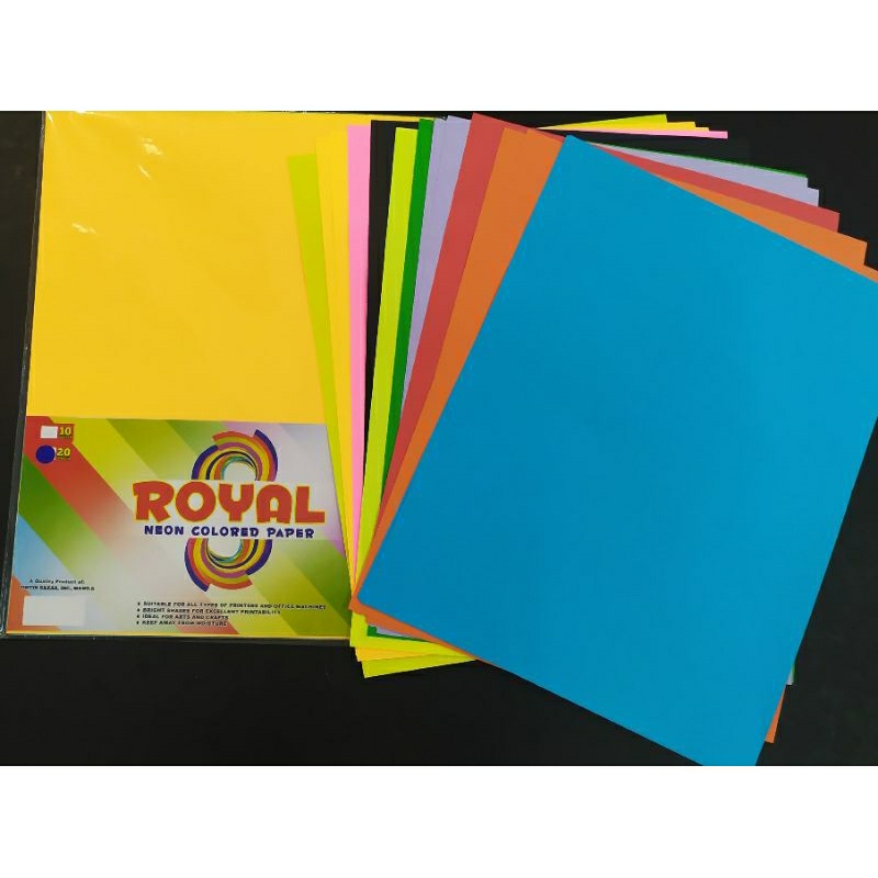 20Sheets NEON COLORED PAPER Short Size | Shopee Philippines