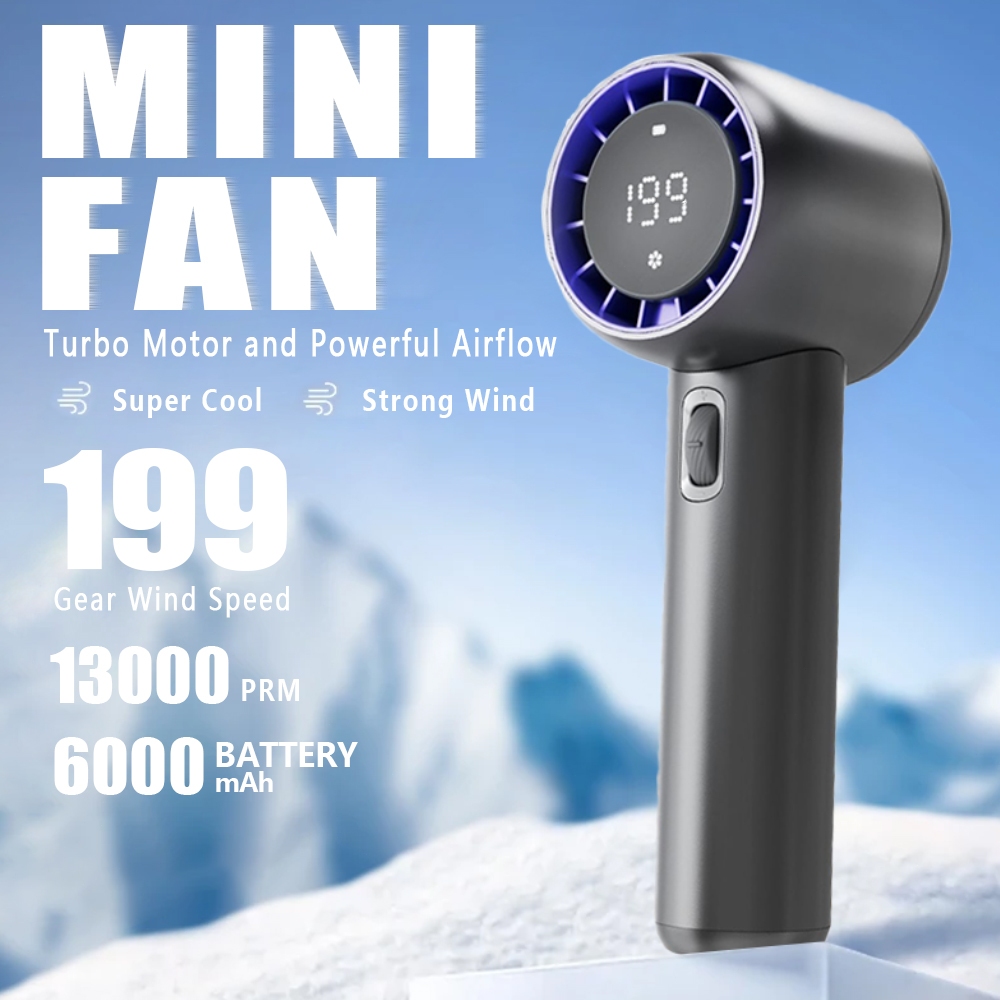 Samsun Mini Fan Portable 6000mAh Rechargeable Turbo Handheld Fan ...