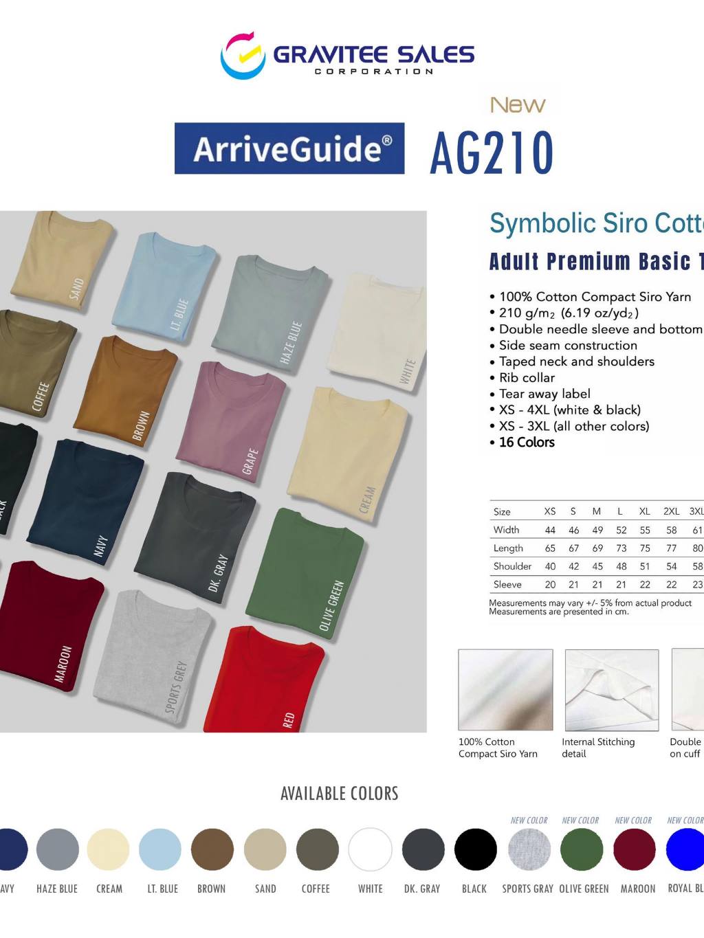 ARRIVE GUIDE AG210 ADULT PREMIUM BASIC TSHIRT (SIRO) | Shopee Philippines