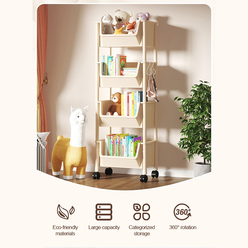 Multi-layer Organizer Rack Trolley Cart storage rack Book Shelf Kitchen ...