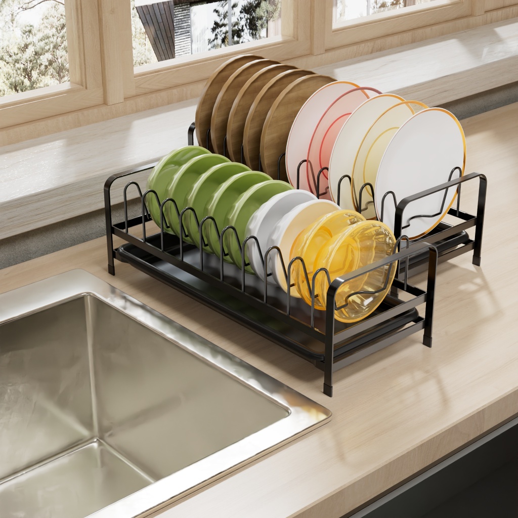 Stainless steel dish rack kitchen sink dish and bowl organizer rack ...