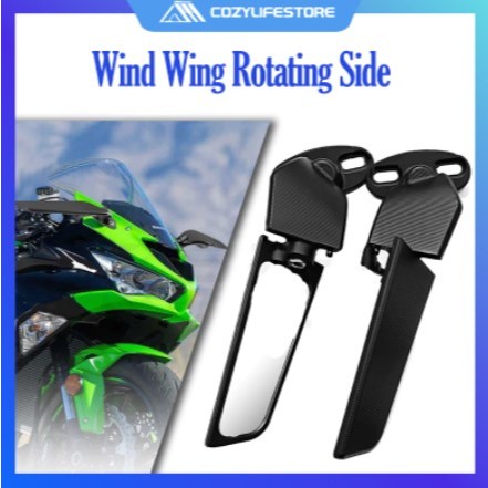 Motorcycle Winglet Side Mirror Universal Rearview Mirror Wind Wing ...