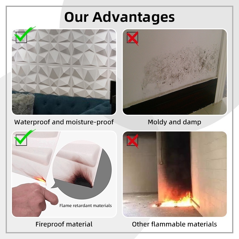 【10PCSP】Wall Panel 3D Wallpaper Wall Design decor Home Living Room ...