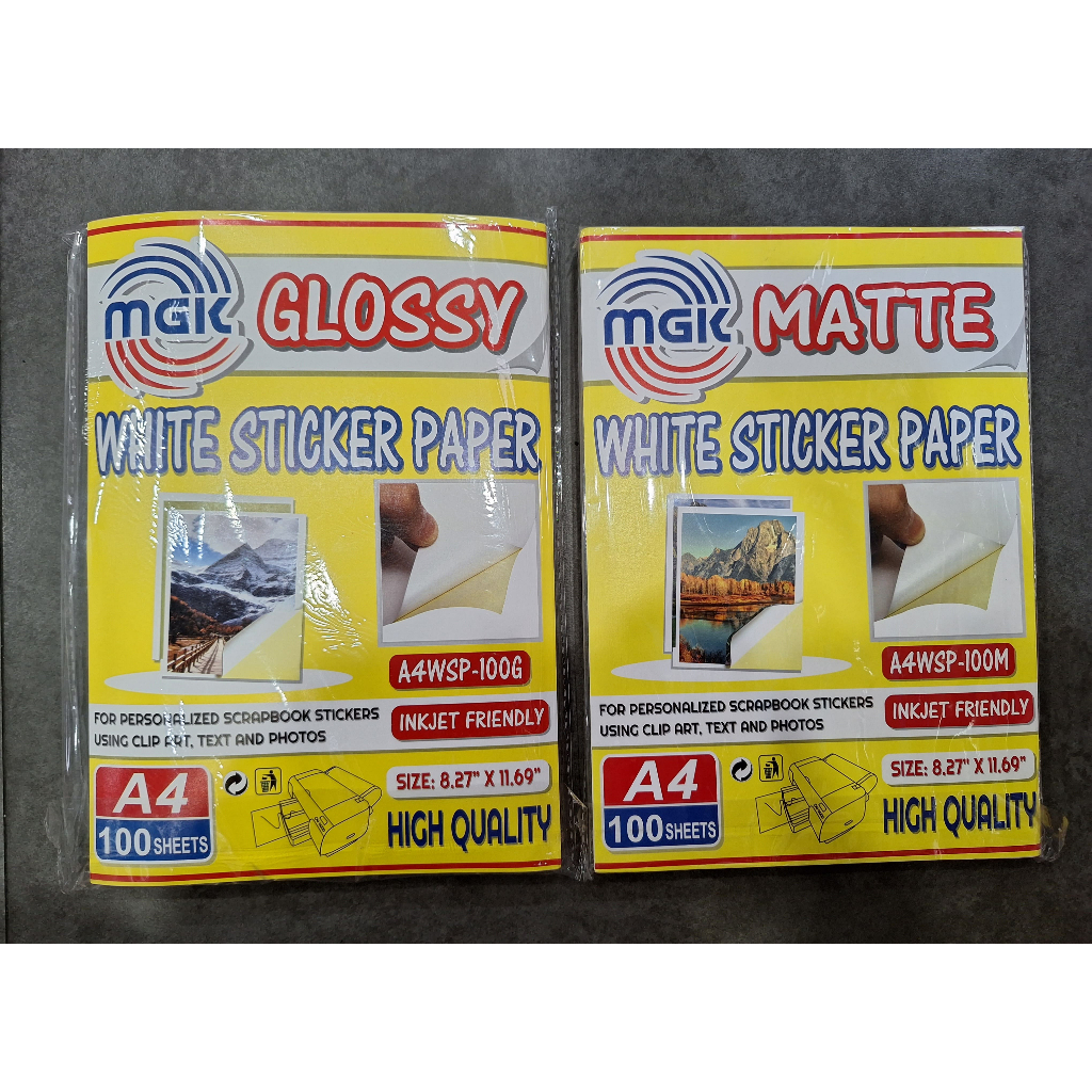 Sticker paper a4 size 100pcs per pack matte or glossy | Shopee Philippines