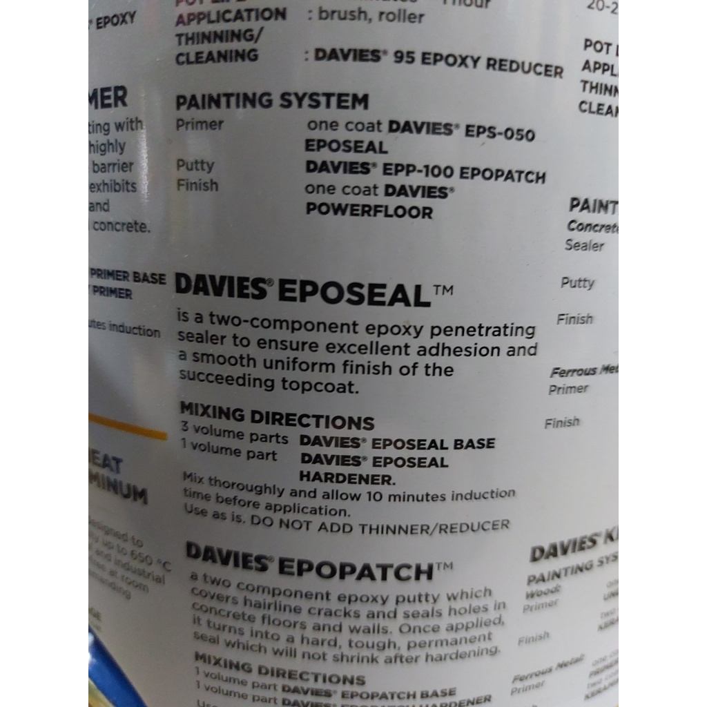 Davies EPOSEAL Epoxy-Based Sealer EPS050 | Shopee Philippines