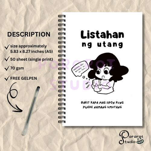 Listahan ng utang A5 bayarin debt tracker notebook planner pocket ...