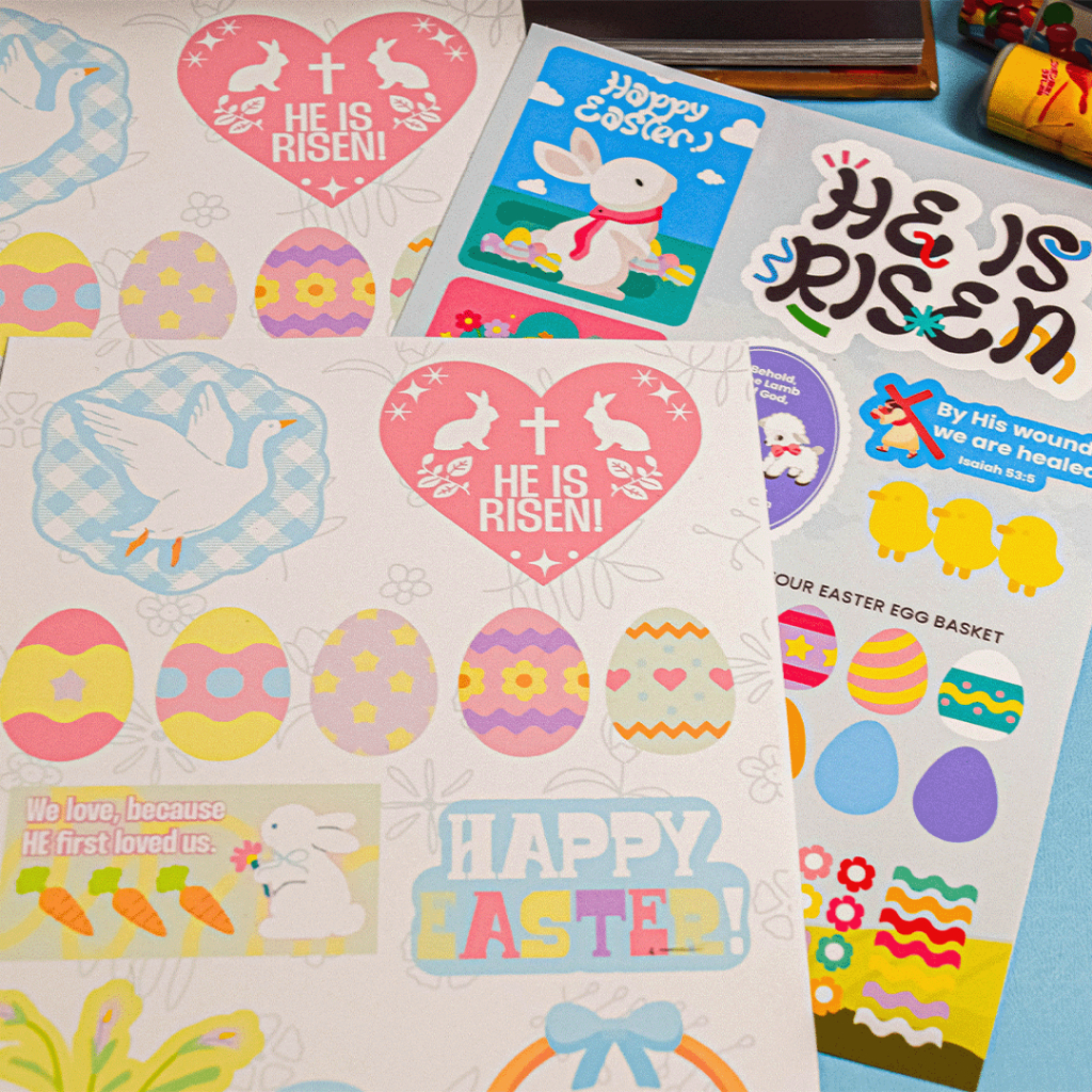Easter Theme Sticker Pack - Cute, Bunny Design Your Own Easter Egg ...
