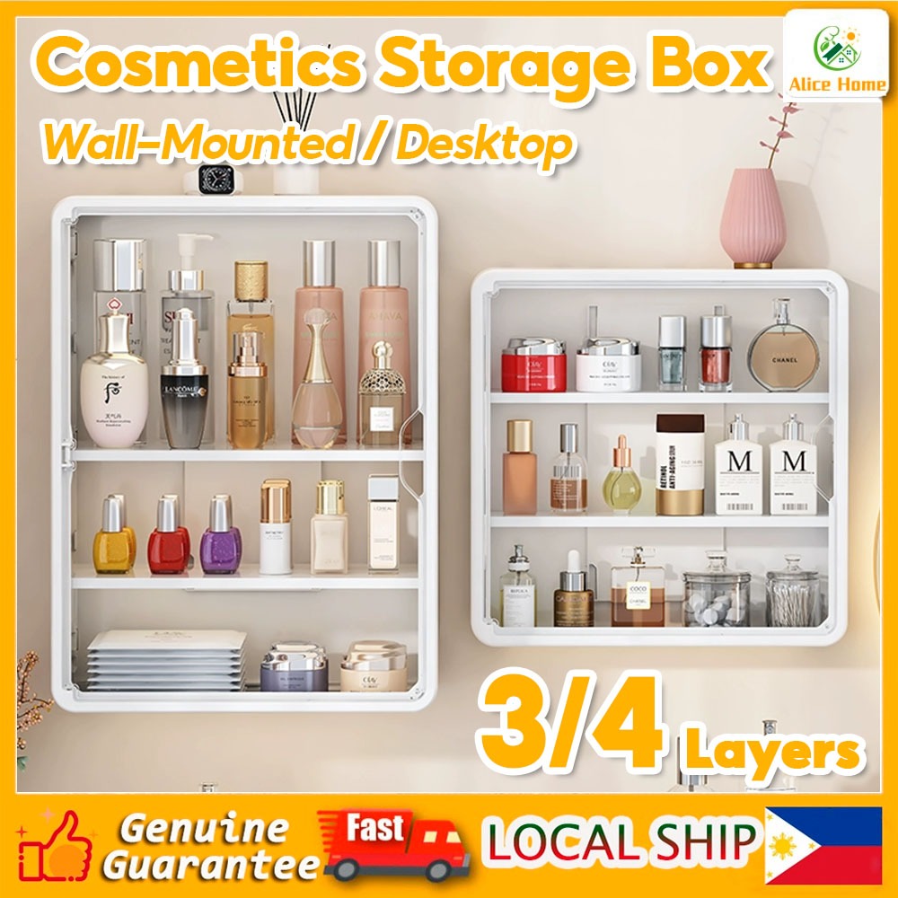 Talmf Cosmetics Storage Box Wall-Mounted Makeup Organizer Multi ...