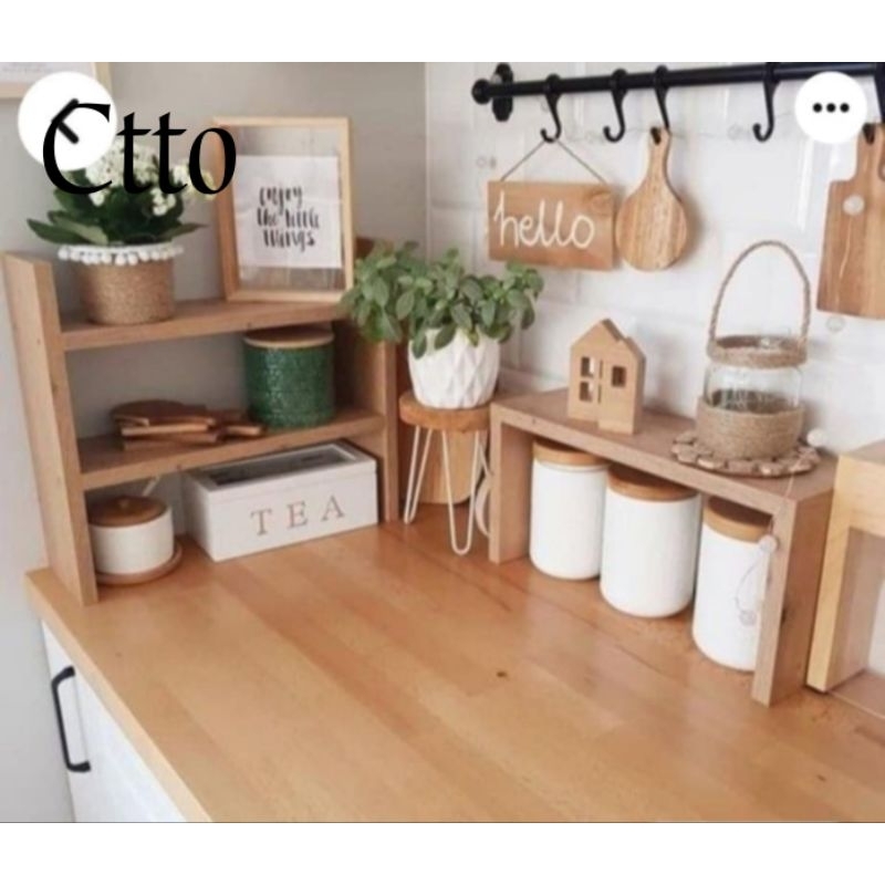 Wooden Countertop Racks | 2 pcs | Organizer Racks | Kitchen Racks ...