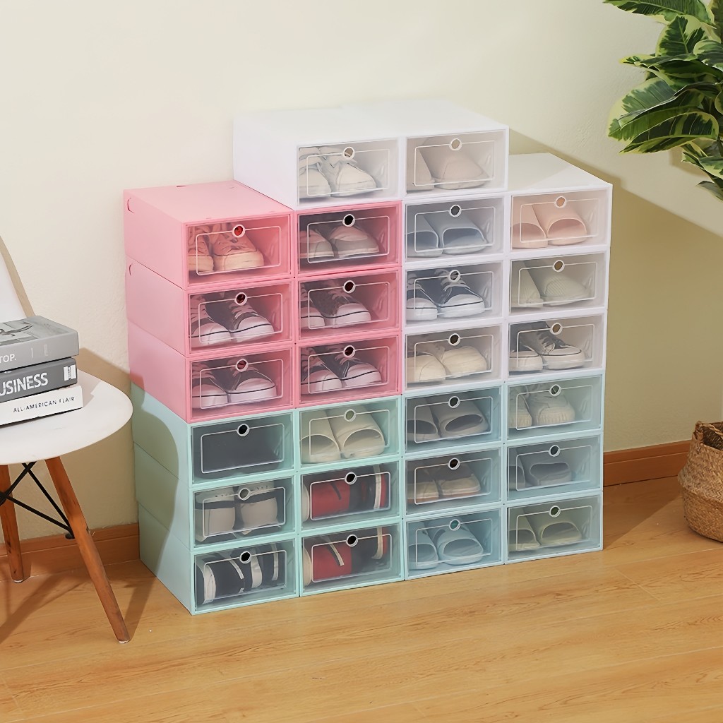 Large size Shoe Box Organizer Candy Color Foldable Drawer Storage rack ...