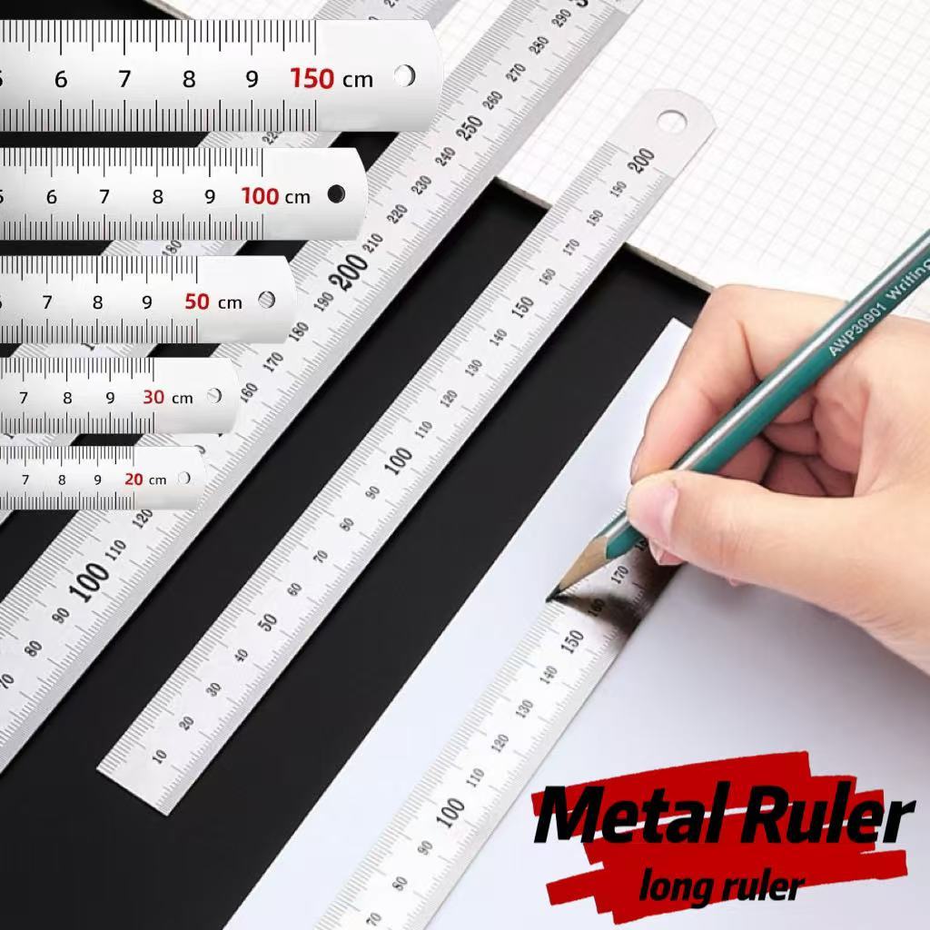 Metal Ruler 30cm Stainless Steel 12 Inch Heavy Duty School Supplies ...