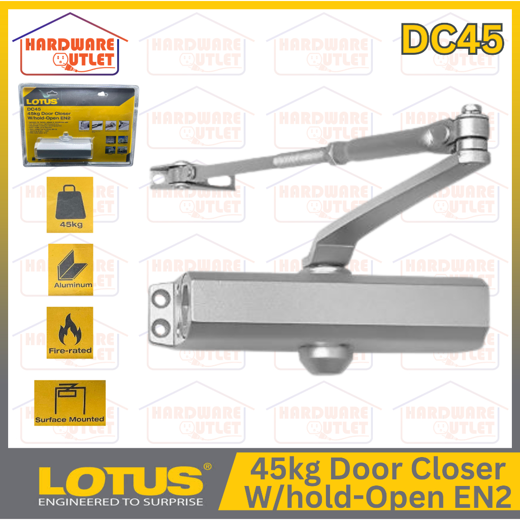 Lotus Door Closer 45 kg with HOLD OPEN EN2 DC45 | Shopee Philippines
