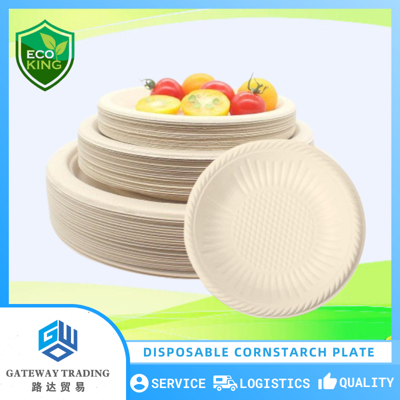 Eco King 50Pcs Cornstarch Plate Biodegradable Disposable High Quality ...