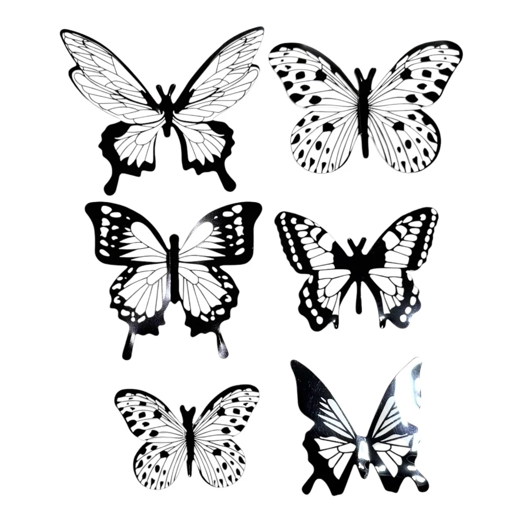 12 Pieces/set 3D Handicraft Hollow Butterfly Wall Stickers DIY Home ...