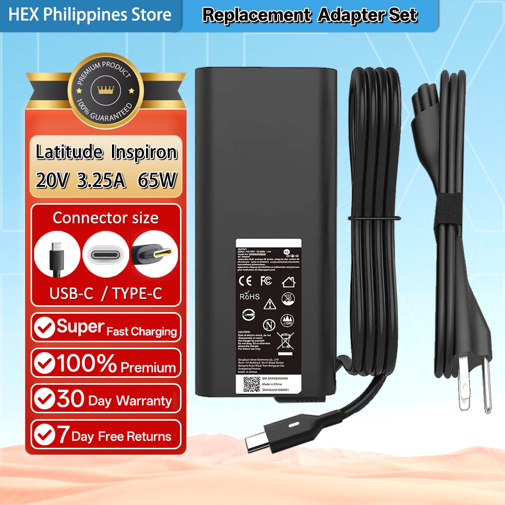 For Dell 65w 20v 3 25a Usb Type C Latitude 3420 Ac Adaptors Laptop