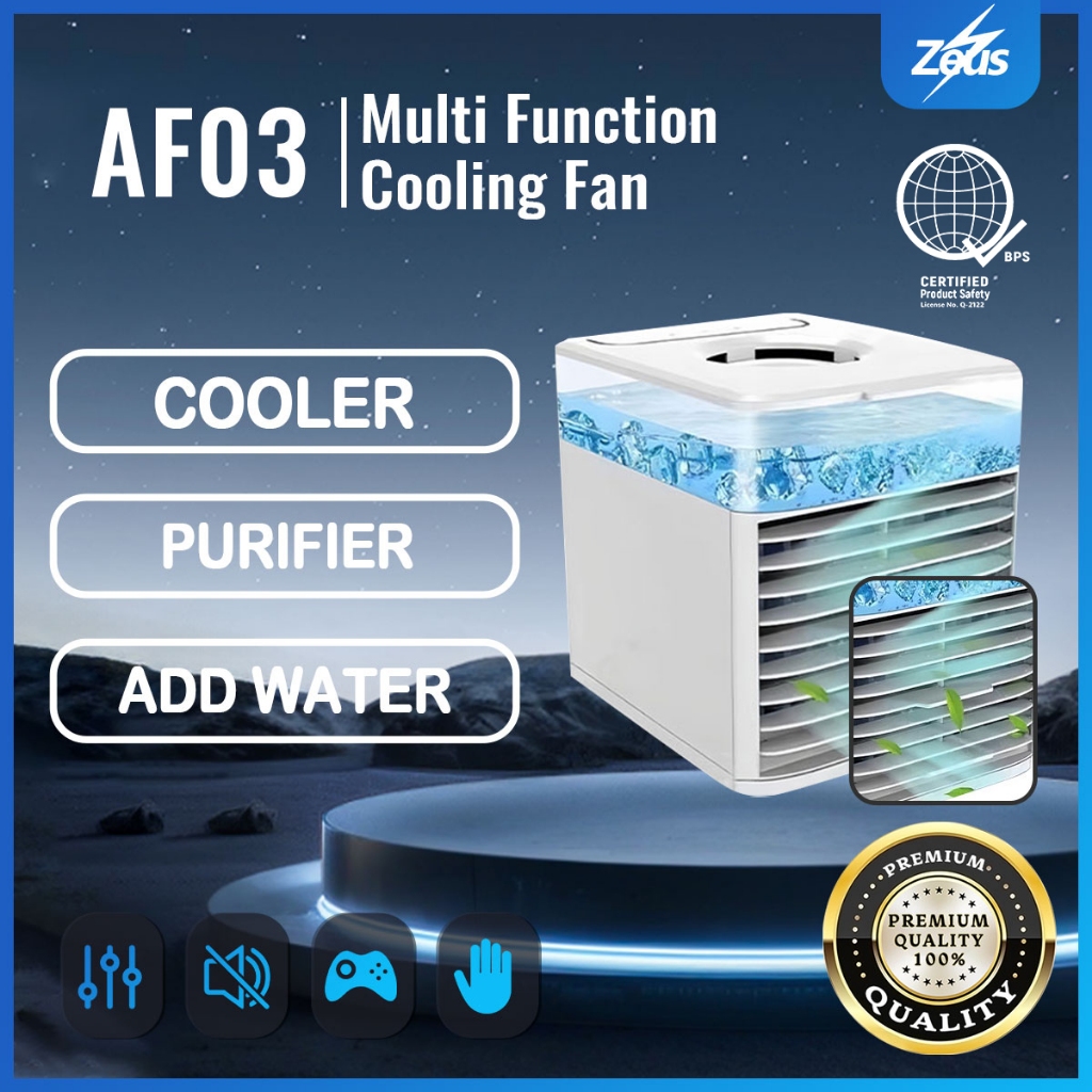 Zeus® AF-03 Mini Air Cooler Portable Desktop Car AC Fan for Home Office  and On-the-Go Cooling