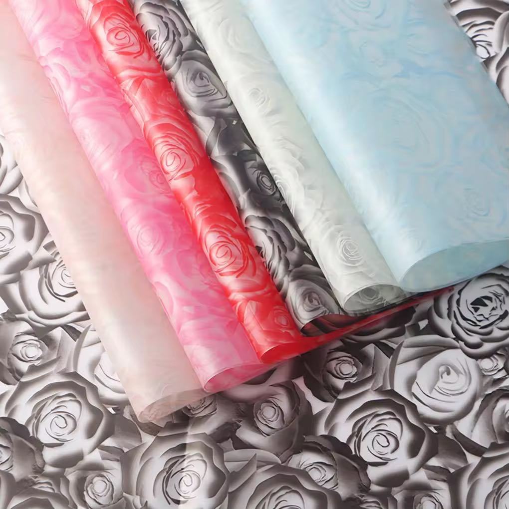 20pcs per pack Jelly Film Rose Flower Bouquet Wrapper Floral Wrapper ...