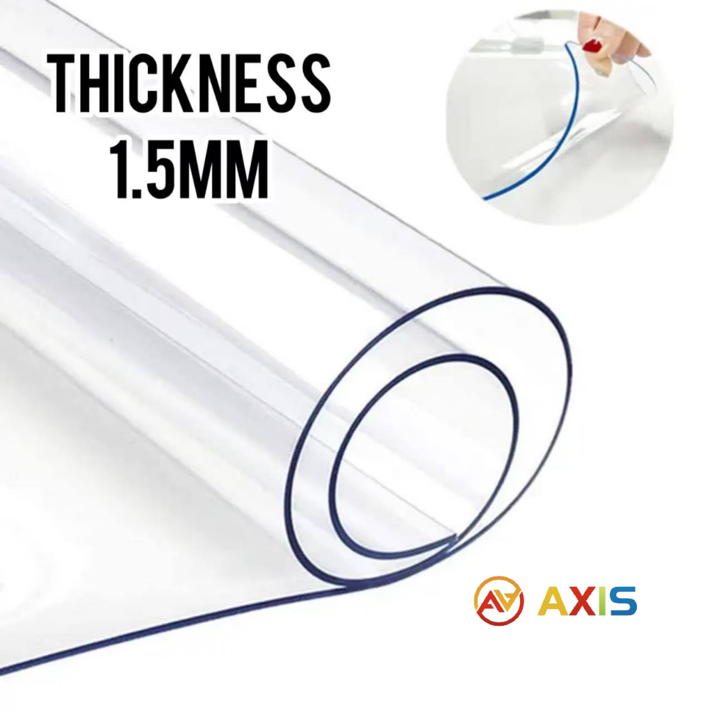 1.5mm thick PVC transparent Tablecloth overlock oilcloth waterproof ...