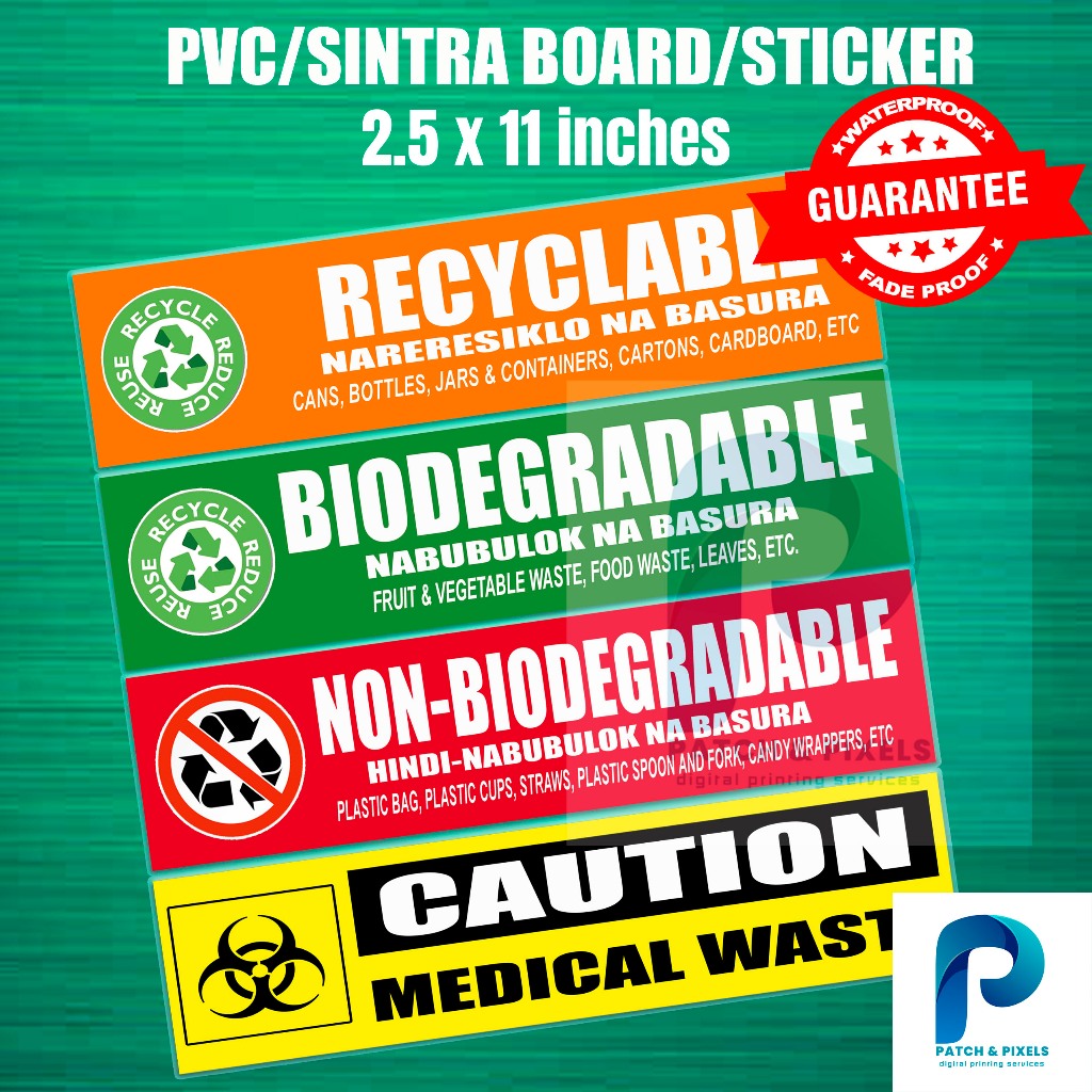 Patch and Pixels Recycle Sticker (Set of 4) Waterproof Fadeproof ...