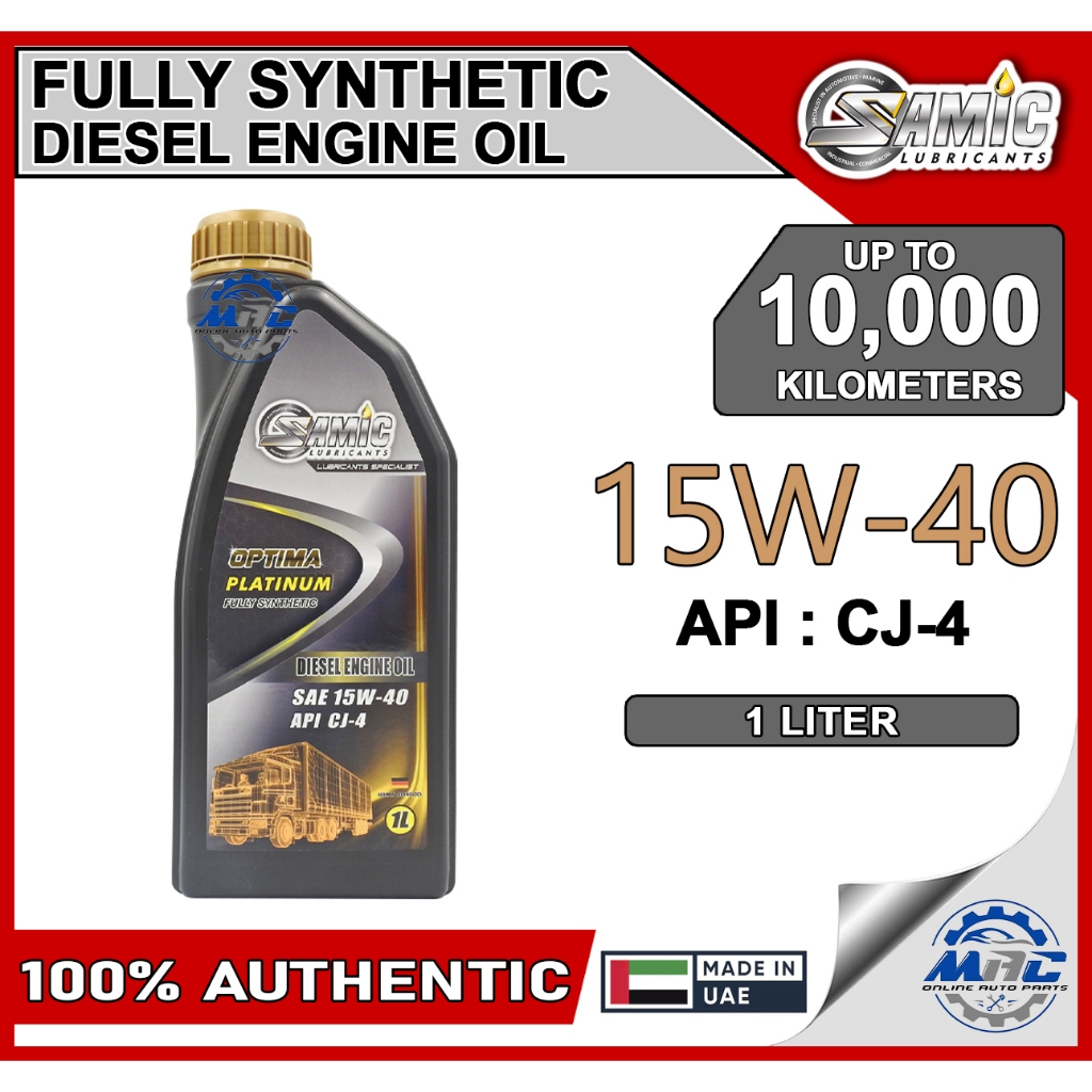 SAMIC OPTIMA PLATINUM 15W40 FULLY SYNTHETIC DIESEL ENGINE OIL API CJ-4 ...