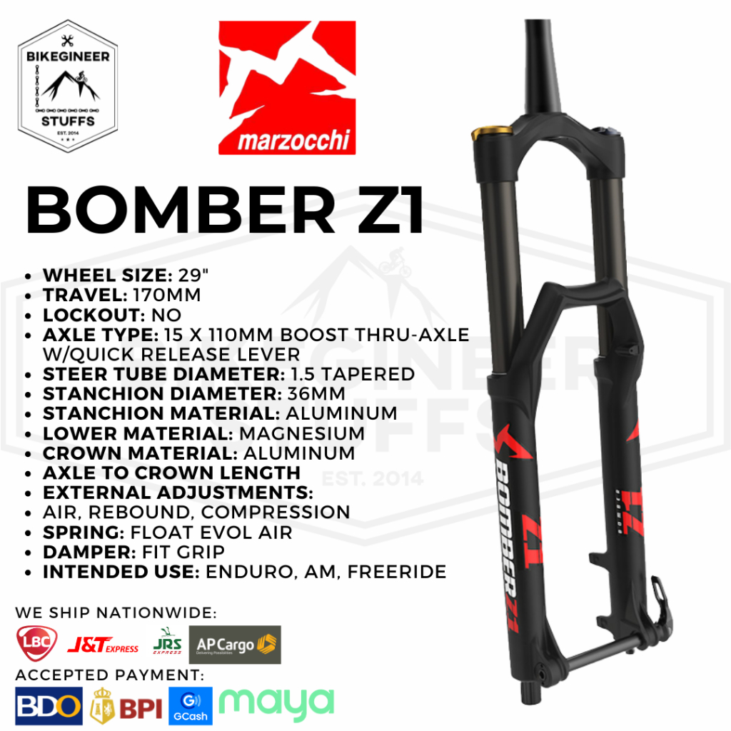 Marzocchi Bomber Z1 29 170mm Fork | Shopee Philippines