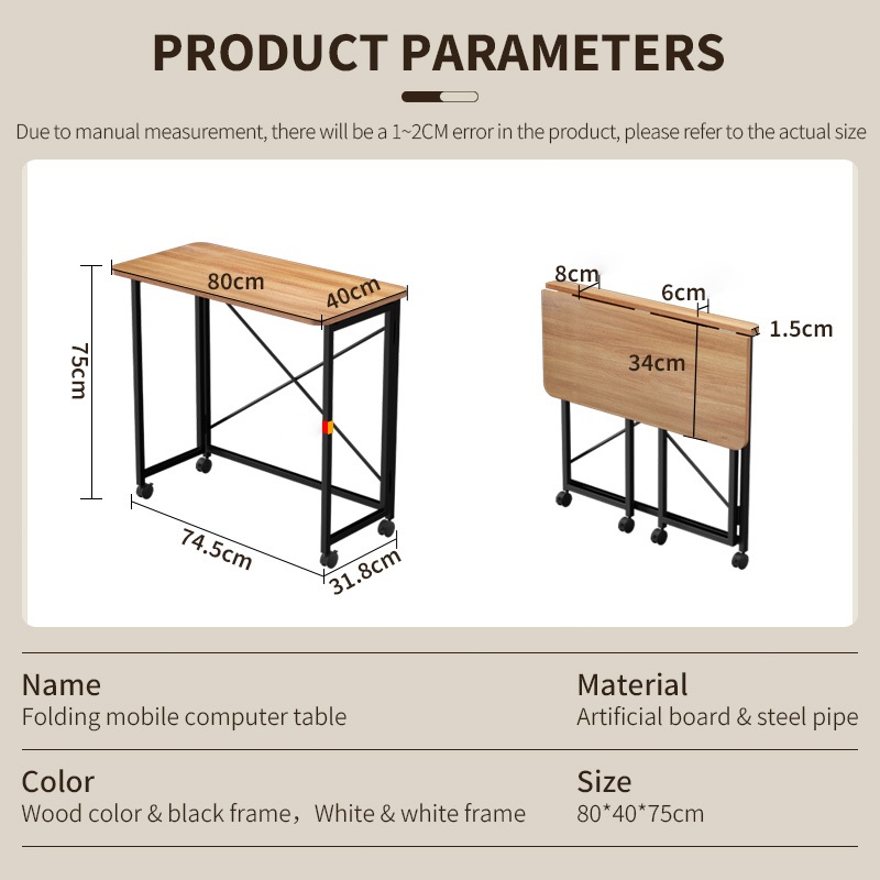 MONOSTYLE Removable Study Table Folding Computer Table Student ...