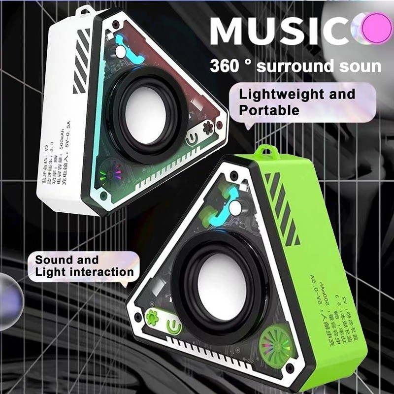 V2 Mini Speaker Wireless Bluetooth Mecha Style Outdoor Portable 360 ...