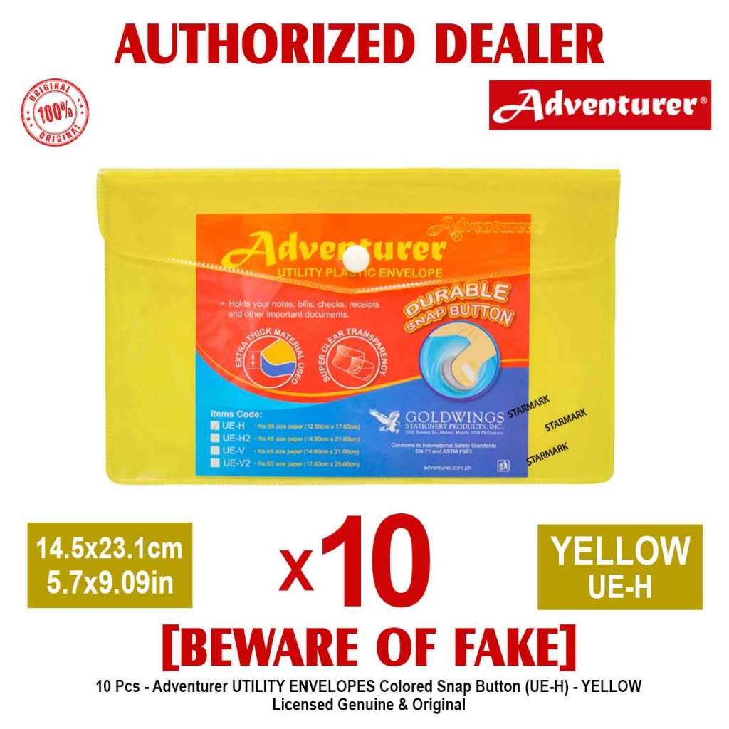 ADVENTURER Utility Envelope Envelopes Horizontal UE-H fit B6 Documents ...