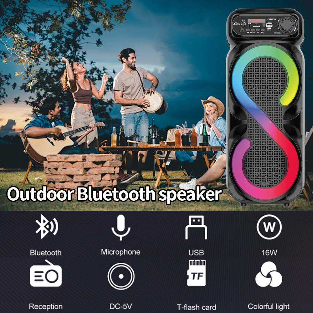Powerful Portable 10" Karaoke Wireless Bluetooth Speaker With Dual Bass ...