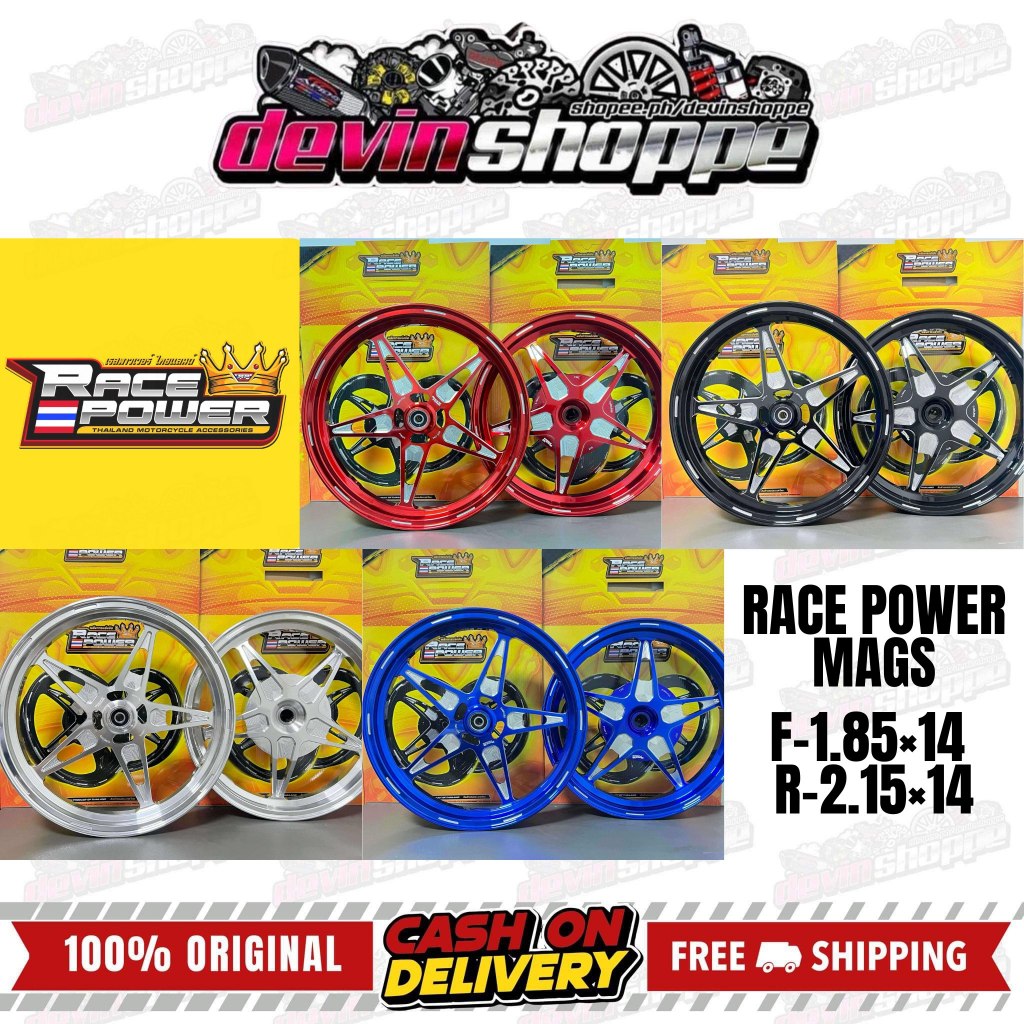 RACE POWER CNC STAR MAGS (1.85×14 / 2.15×14 ) CLICK 125 / 150 | Shopee ...