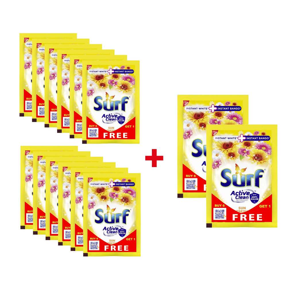 SURF Powder Sun Fresh 65g 6+1 sachets x 2 hangers | Shopee Philippines