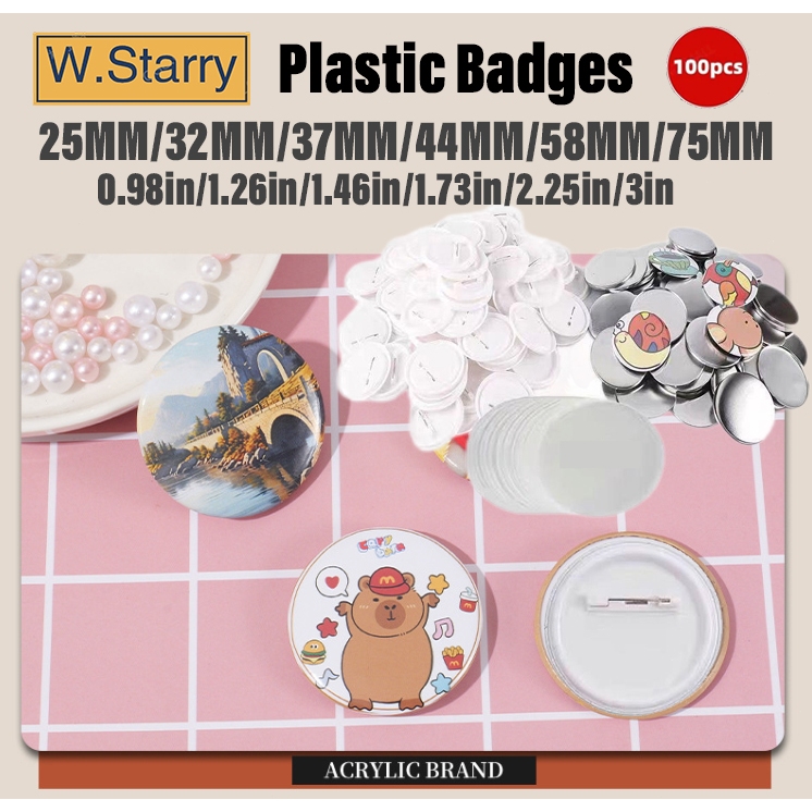 100pcs DIY safty pin button badge blank material button badge parts ...