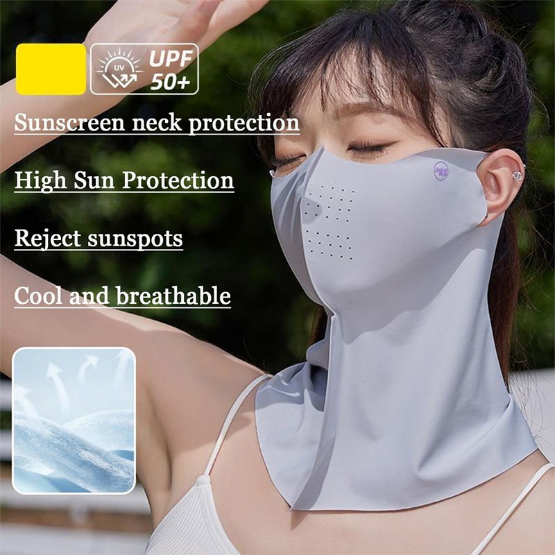 Sun Protection Mask Seamless Ice Silk Breathable Anti-UV Face Cover ...
