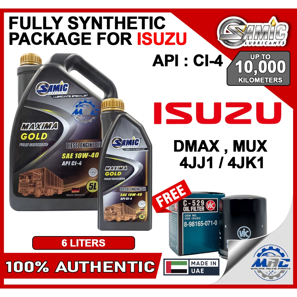 SAMIC MAXIMA GOLD 10W-40 6 liters ISUZU DMAX , MUX , D-MAX , MU-X ...