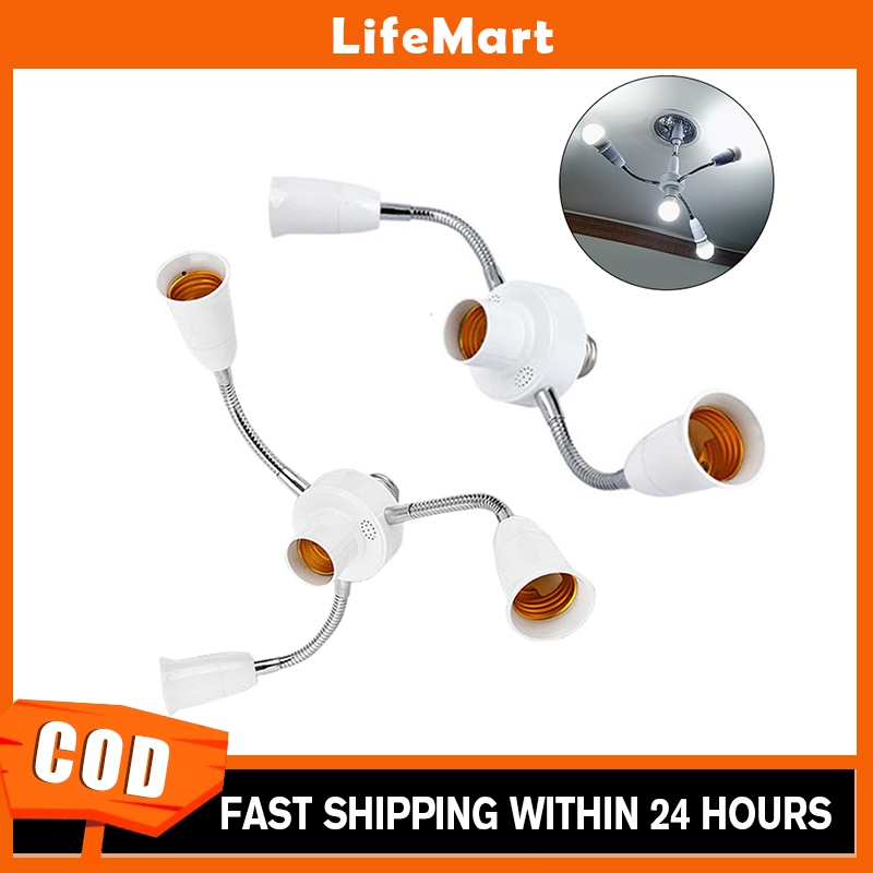 3 in 1 E27 Light Socket Splitter Adapter Standard Base LED Bulb ...