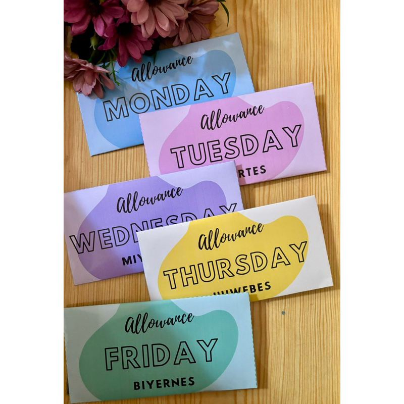Students’ Money Baon/Allowance Envelope (Monday to Friday) | Shopee ...