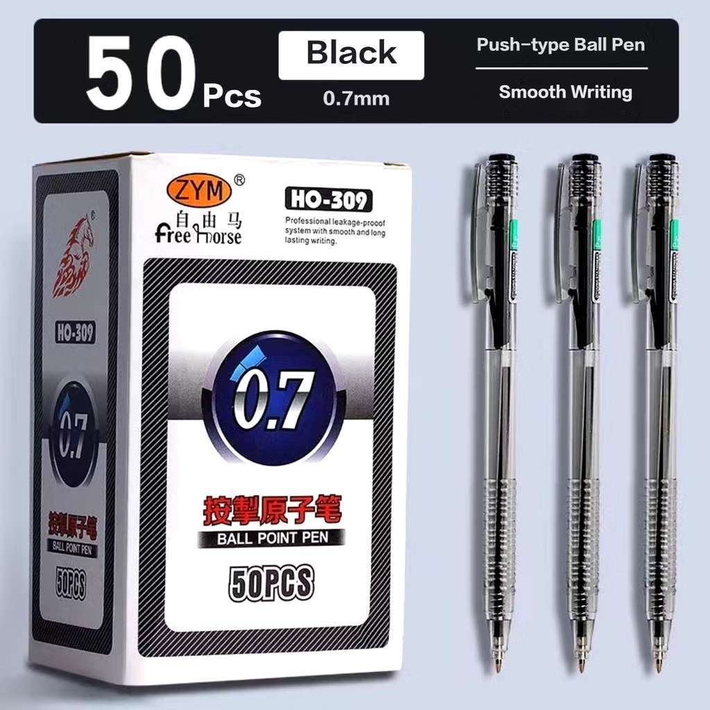 50Pcs Retractable Ballpoint Pen Ballpen Set Smooth Writing#HO-309 for  School Office Stationery
