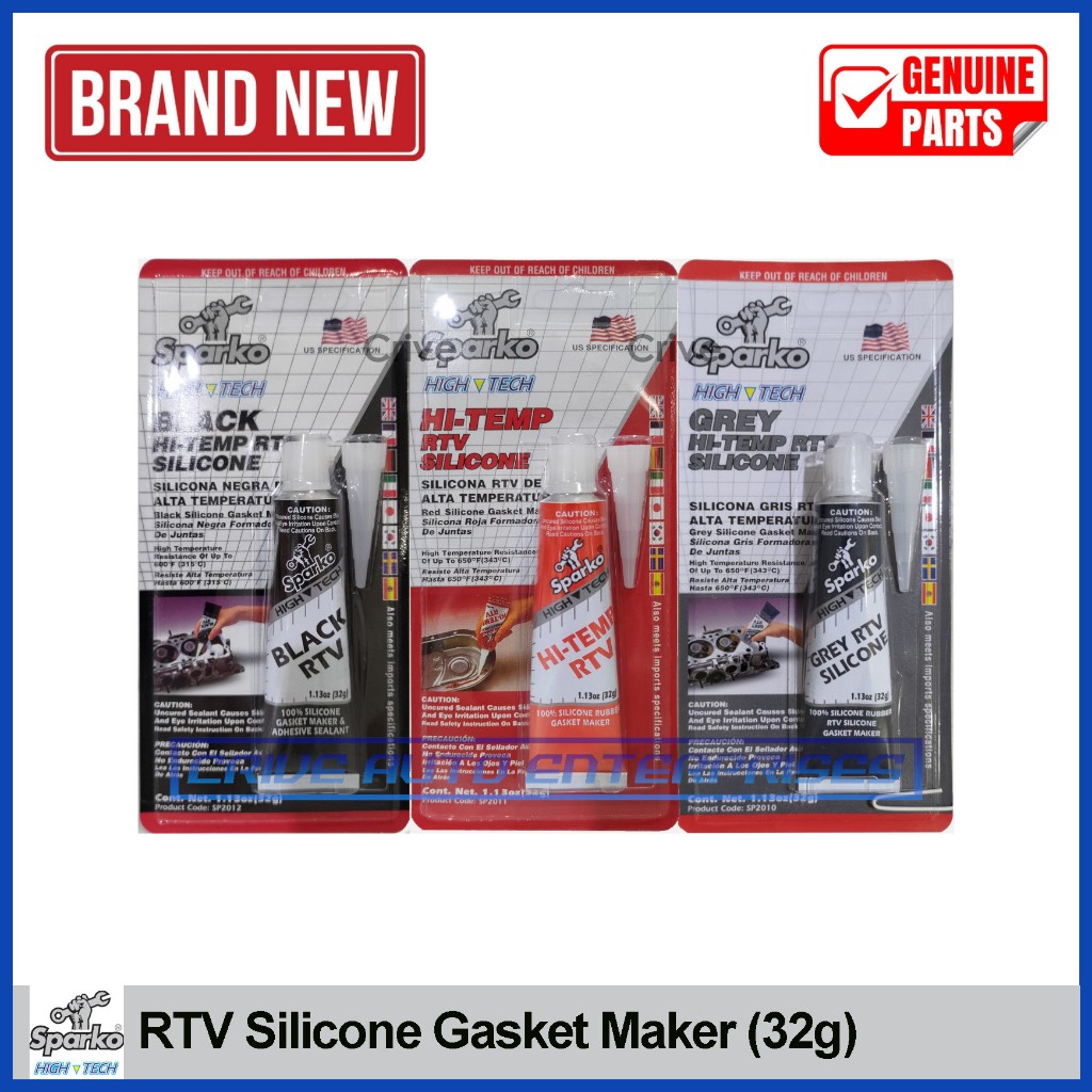 ORIGINAL Sparko Silicone Gasket Maker RTV Sealant, Hi-Temp, Adhesive ...