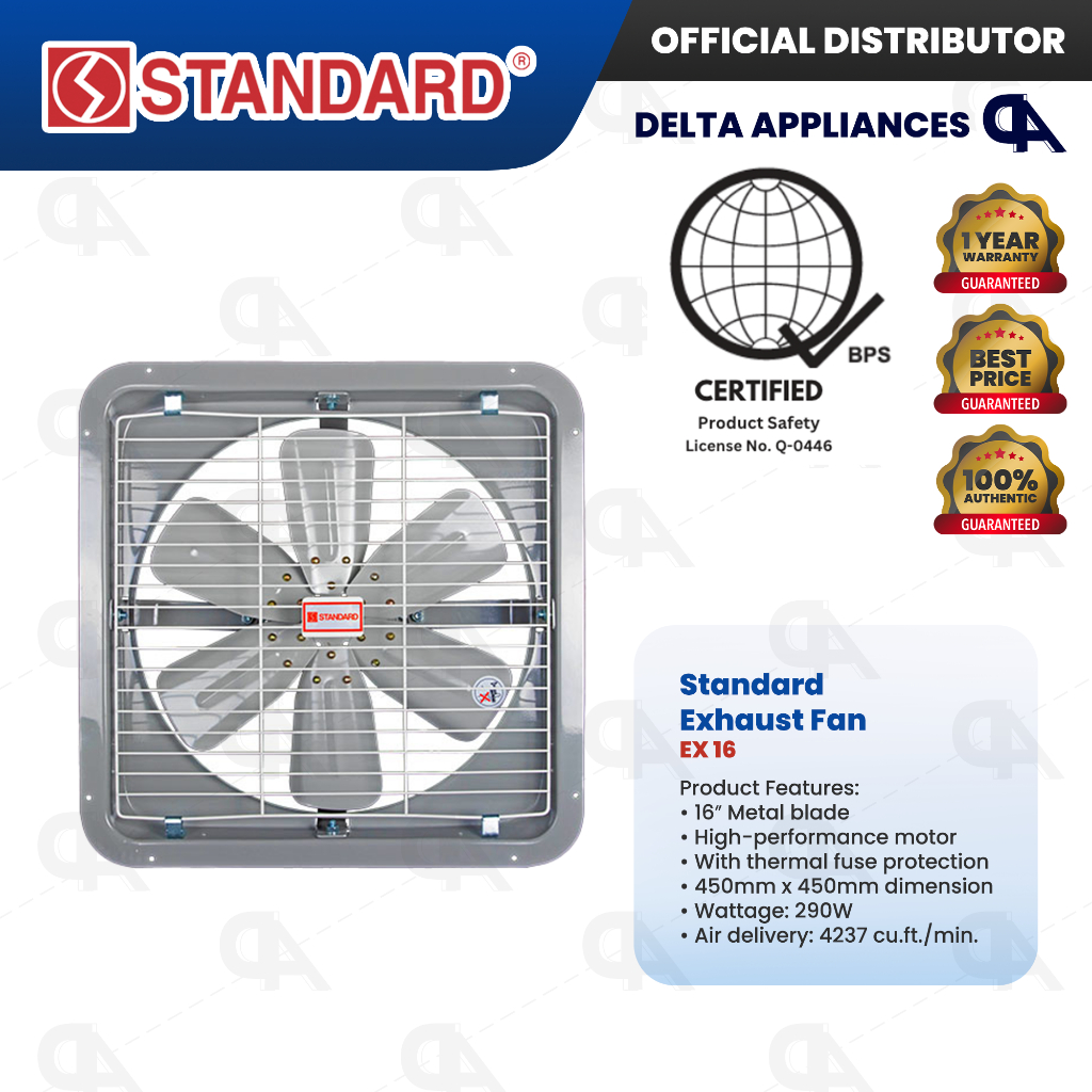 Standard Industrial Exhaust Fan 16" Metal Blade High Performance Motor ...