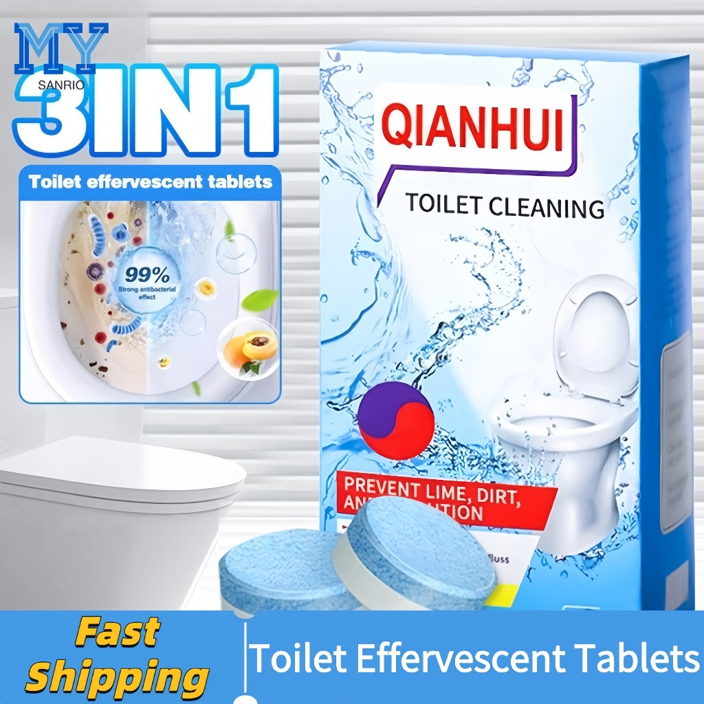 16Pcs/Pack Automatic Bleach Toilet Bowl Cleaner Stain Remover Blue Tab ...