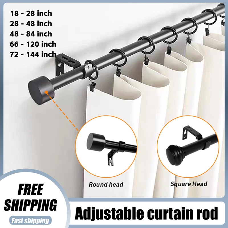 18-144 inch Curtain rod Extendable Adjustable Modern Curtain Rod Shower ...