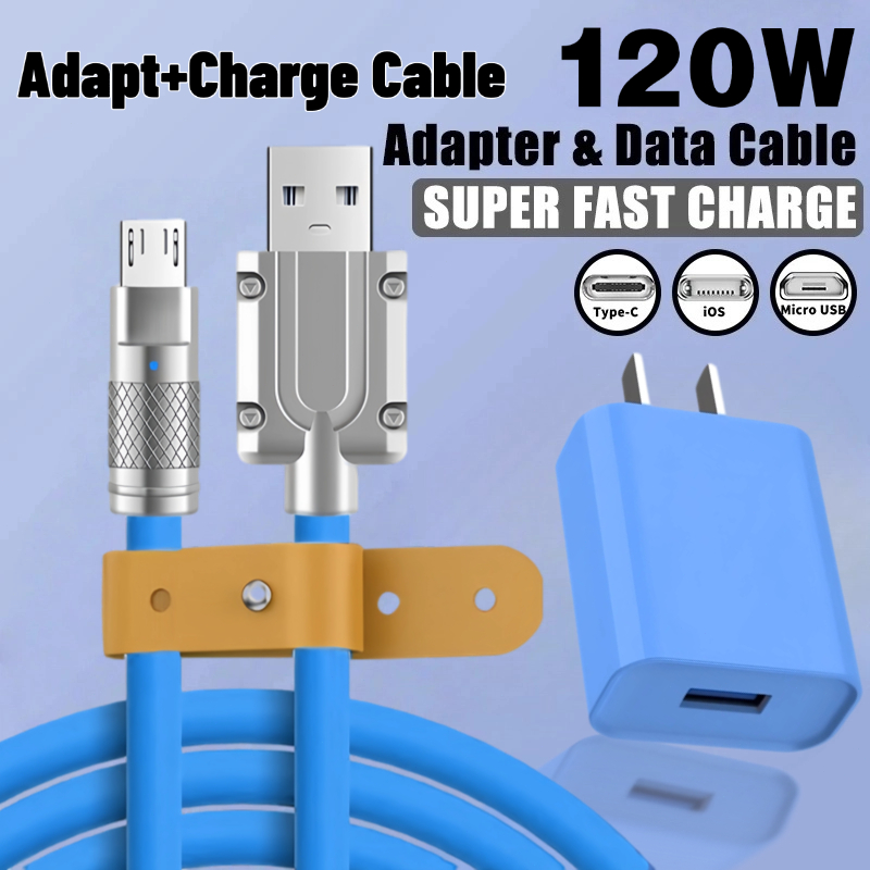 120W Micro usb fast charge for Android with Adapter Liquid Silicone 6A ...