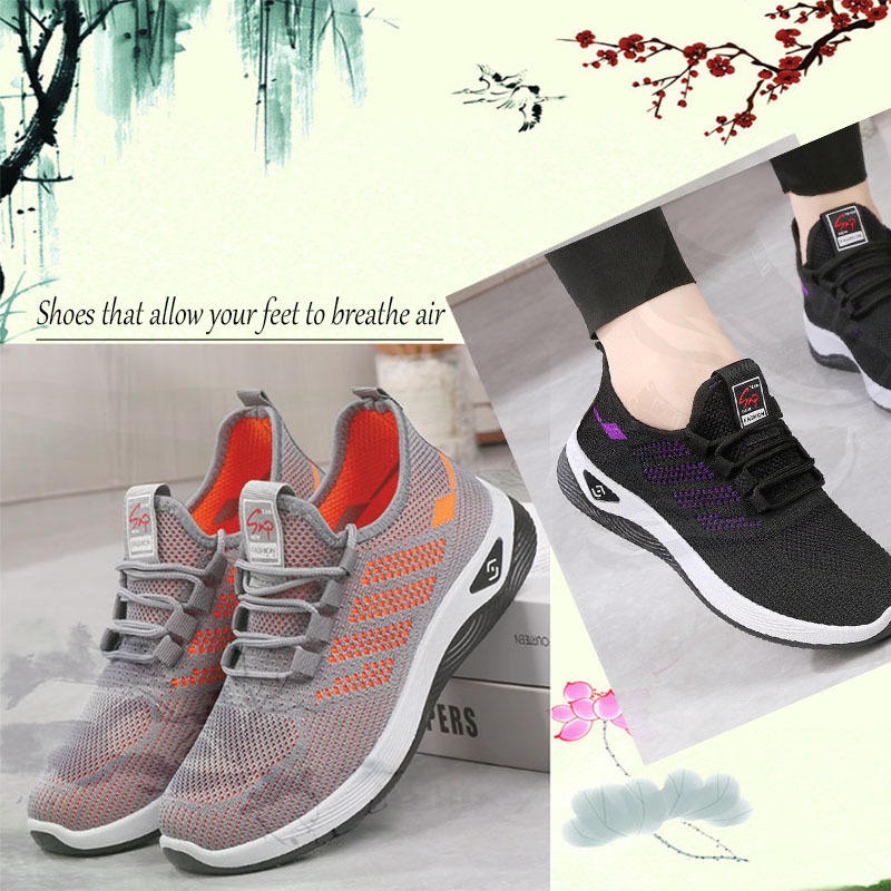 Mesh shoes Flyknit breathable lightweight casual sports shoes running ...